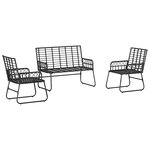 vidaXL Ensemble de salle à manger pour jardin 3 Pièces Noir et anthracite