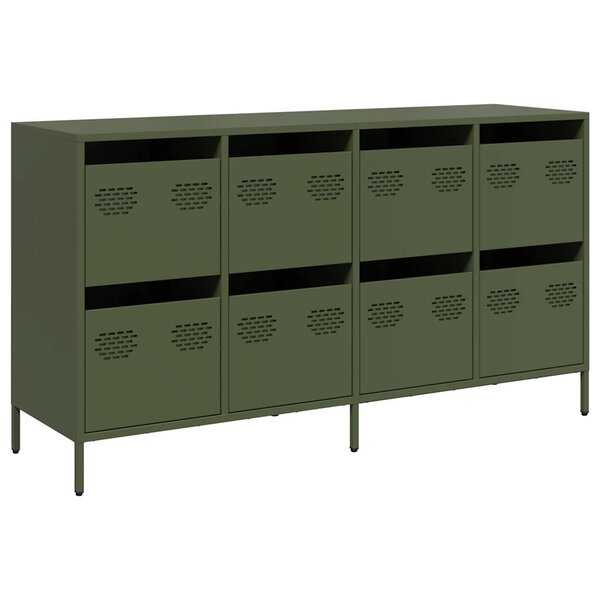 vidaXL Buffet vert olive 135x39x73 5 cm acier laminé à froid