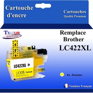 T3AZUR- Cartouche compatible avec Brother MFC-J5340DW MFC-J5345DW MFC-J5740DW MFC-J6540DW MFC-J6940DW LC422XL Jaune
