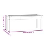 vidaXL Banc de jardin gris 109x44x45 cm bois massif de pin