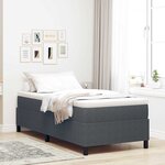 Lit Box Spring vidaXL Gris foncé 100x200 cm Tissu côtelé