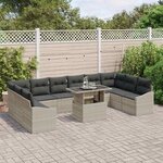 vidaXL Ensemble de canapé de jardin 11 Pièces Gris clair et gris foncé