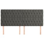 vidaXL Tête de lit Gris foncé 180 x 7 x 118/128 cm Velours