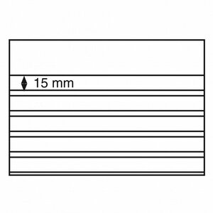 Cartes de classement à 5 bandes PVC pour timbres 210 X 148 mm.