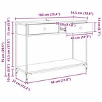 vidaXL Table console Chêne noir 100 x 34 5 x 75 cm Bois d'ingénierie