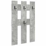 vidaXL Porte-manteau mural Montage mural Gris béton 65 x 3 x 100 cm