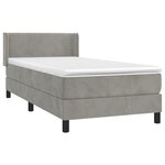 vidaXL Sommier à lattes de lit et matelas Gris clair 90x200 cm Velours
