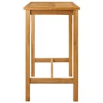 vidaXL Table de bar Naturel 110 x 60 x 105 cm Teck Massif