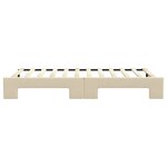 vidaXL Lit de jour avec lit gigogne crème 100x200 cm tissu