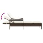 vidaXL Chaise longue avec coussin marron 63x200x81 cm résine tressée
