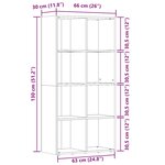 vidaXL Bibliothèque vieux bois 66x30x130 cm bois d'ingénierie