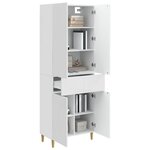 vidaXL Ensemble de Meubles 2 Pièces Blanc brillant 66 x 34 5 x 90 cm