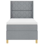 vidaXL Lit à ressorts avec bandes LED Gris clair 100 x 200 cm tissu