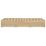 vidaXL Cadre de lit et tiroirs chêne sonoma 120x190 cm bois ingénierie