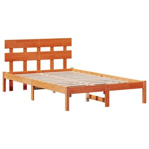 vidaXL Cadre de lit Marron 140 x 190 cm Bois de pin massif