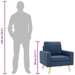 vidaXL Fauteuil bleu tissu