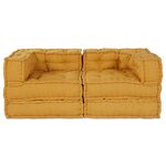 vidaXL Unité de canapé modulaire 2 Pièces Jaune 140 x 70 x 56 cm Tissu