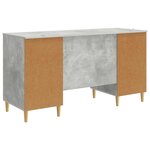 vidaXL Bureau Gris béton 142 5 x 50 x 75 cm Bois d'ingénierie