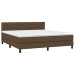 vidaXL Sommier à lattes de lit matelas et LED Marron foncé 160x200 cm