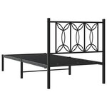 vidaXL Cadre de lit métal sans matelas avec tête de lit noir 80x200 cm