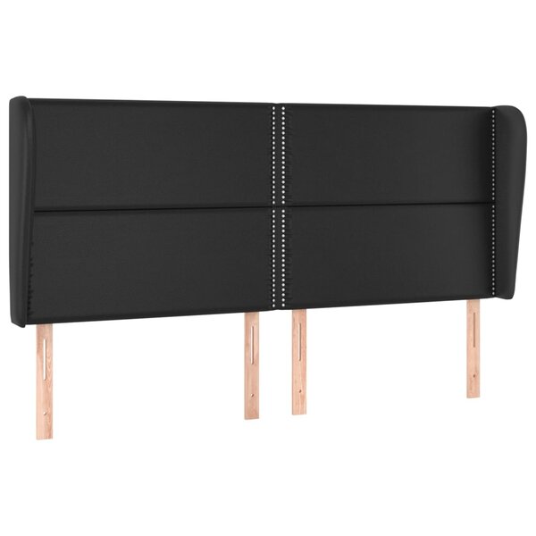 vidaXL Tête de lit avec oreilles Noir 163x23x118/128 cm Similicuir