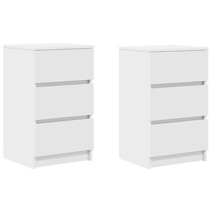 vidaXL Tables de chevet avec 3 tiroirs 2 Pièces blanc 39x35x65 cm