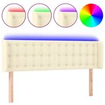 vidaXL Tête de lit à LED Crème 147x16x78/88 cm Similicuir