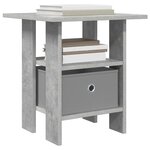 vidaXL Table de chevet avec tiroir 2 Pièces Gris béton 41 x 40 x 45 cm