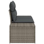 vidaXL Canapé de jardin 2 places avec rangements et coussins Gris Poly Rotin