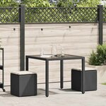 vidaXL Tabourets jardin coussins 2 Pièces noir 40x40x43 cm résine tressée