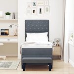 vidaXL Lit à ressort avec matelas et banc gris foncé 80x200 cm velours