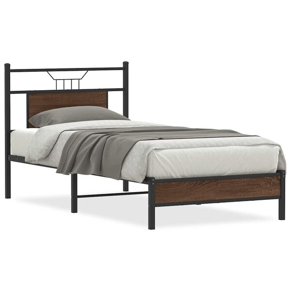 vidaXL Cadre de lit sans matelas chêne marron 80x200cm bois ingénierie