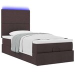 vidaXL Cadre de lit ottoman avec matelas marron foncé 80x200 cm tissu