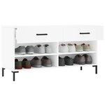vidaXL Banc à chaussures blanc 102x35x55 cm bois d'ingénierie