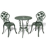 Jeu de bistro 3 pièces aluminium coulé vert 02_0014490