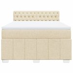 vidaXL Sommier à lattes de lit avec matelas Crème 160x200 cm Tissu
