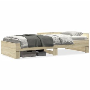 vidaXL Cadre de lit sans matelas chêne sonoma 100x200 cm