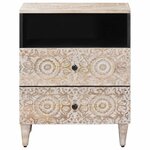vidaXL Armoire de lit Blanc 50 x 33 x 60 cm Bois de mangue massif
