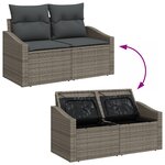 vidaXL Ensemble de salle à manger de jardin 9 pièces avec coussins gris en rattan poly