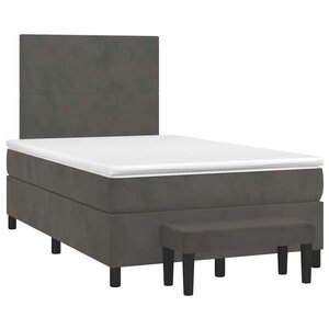 vidaXL Sommier à lattes de lit et matelas gris foncé 120x190cm velours