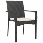 vidaXL Ensemble de salle à manger pour jardin 9 Pièces Noir polyrotin