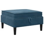 vidaXL Pouf avec Rangement Bleu Velours