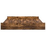 vidaXL Cadre de lit avec rangement avec tiroir Chêne fumé 200 x 200 cm