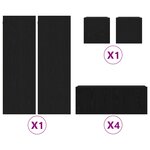 vidaXL Ensemble de meuble TV 8 Pièces Chêne noir 190.5 x 28.5 x 151 cm