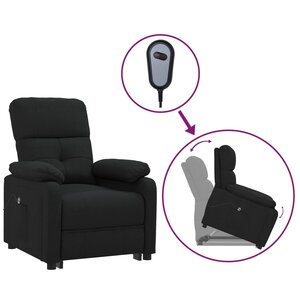 vidaXL Fauteuil Noir Tissu