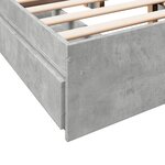 vidaXL Cadre de lit avec tiroirs sans matelas gris béton 135x190 cm