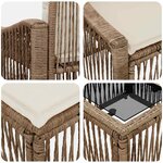 vidaXL Ensemble de canapé de jardin 7 Pièces Beige polyrotin