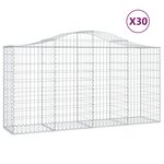 vidaXL Paniers à gabions arqués 30 Pièces 200x50x100/120 cm fer galvanisé