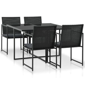 vidaXL Ensemble à manger d'extérieur 5Pièces avec coussins Résine tressée