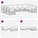 vidaXL Ensemble de canapés d'extérieur 9 pc Blanc et Beige